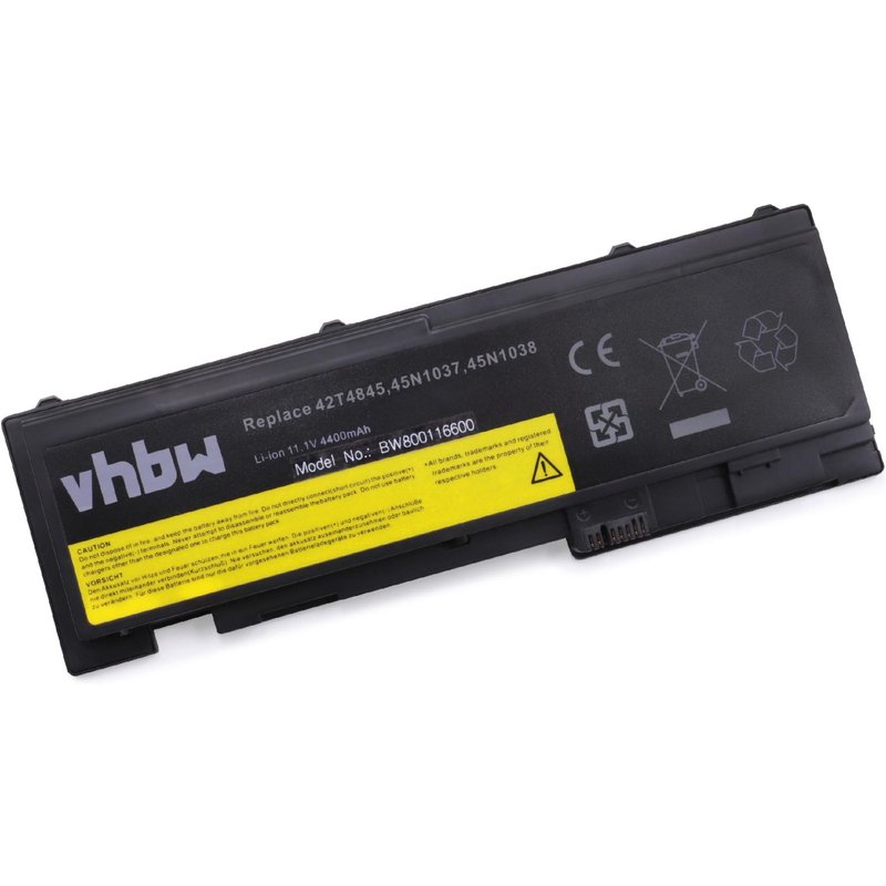 vhbw Batterie remplacement pour Lenovo 45N1036, 45N1037, ASM 42T4846 pour ordinateur portable (4400mAh, 14,8V, Li-ion)