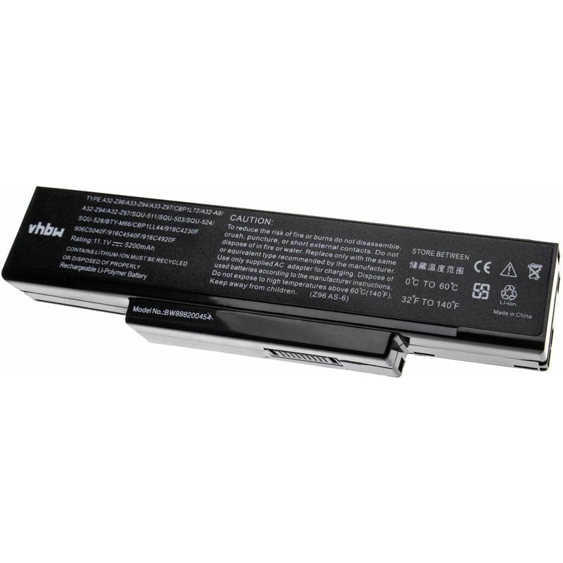 vhbw Batterie compatible avec LG F1-225GY, F1-226EG, F1-227EG, F1-227GY, F1-228EG, F1-228GY, F1-22PTV Notebook (5200mAh, 11.1V, Li-Polymer, noir)