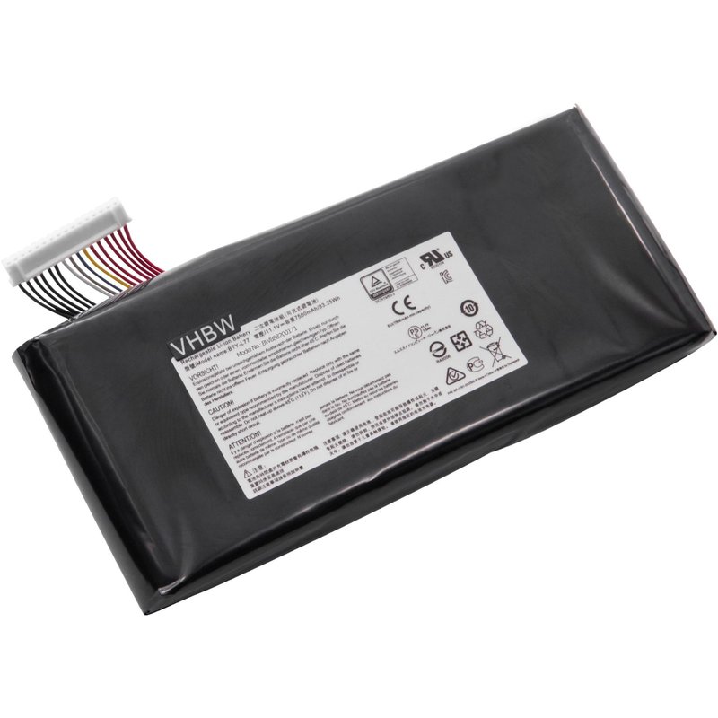 vhbw Batterie compatible avec MSI WT72 2OM-1275, WT72 2OM-1420, WT72 2OM-1672, WT72 6QI, WT72 6QI16H21FD ordinateur portable (7500mAh, 11,1V, Li-ion)
