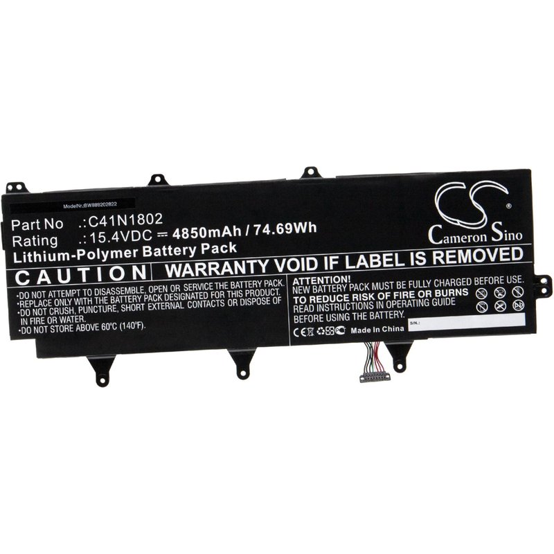 vhbw Batterie compatible avec Asus ROG Zephyrus S GX701GX, GX701GX-EV020T, GX701GX-EV021R ordinateur portable Notebook (4850mAh, 15,4V, Li-polymère)