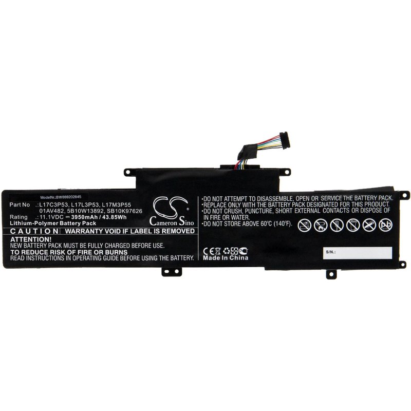 vhbw Batterie compatible avec Lenovo ThinkPad L380 Yoga 20M7CTO1WW, L380 Yoga 20M7S00100 ordinateur portable Notebook (3950mAh, 11,1V, Li-polymère)