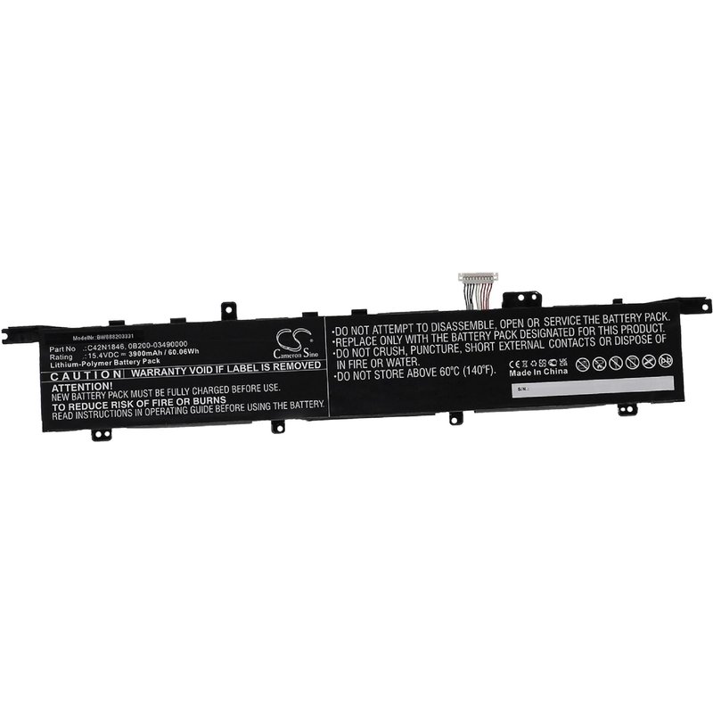 vhbw Batterie compatible avec Asus ZenBook Pro Duo UX581GV-XB94T, UX581GV-XH77T ordinateur portable (3900mAh, 15,4V, Li-polymère)