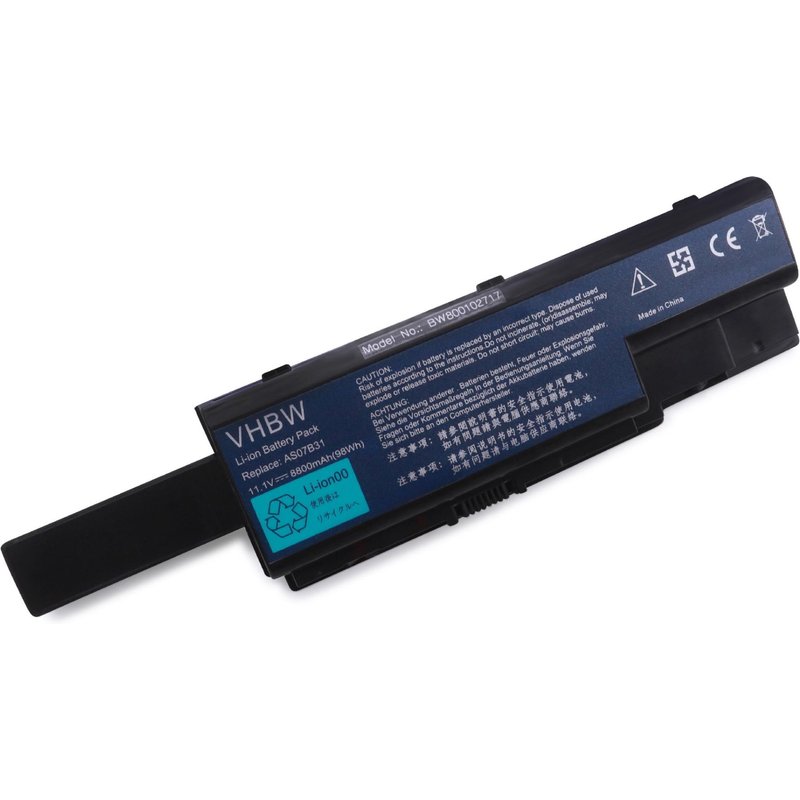 vhbw Batterie remplacement pour Acer BT.00807.014, BTP-AS5520G, ICK70, ICL50, ICW50, ICY70 pour ordinateur portable Notebook (8800mAh, 11,1V, Li-ion)