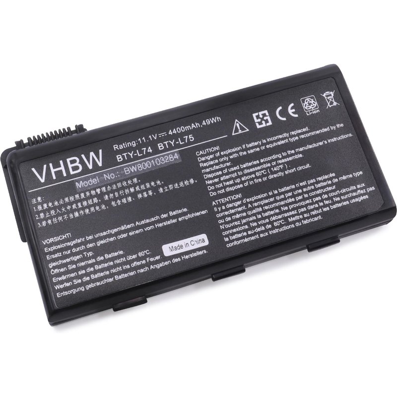 vhbw Batterie compatible avec MSI CR610-063BE, CR610-070X, CR610-070XEU, CR610-075AR ordinateur portable Notebook (4400mAh, 11,1V, Li-ion)