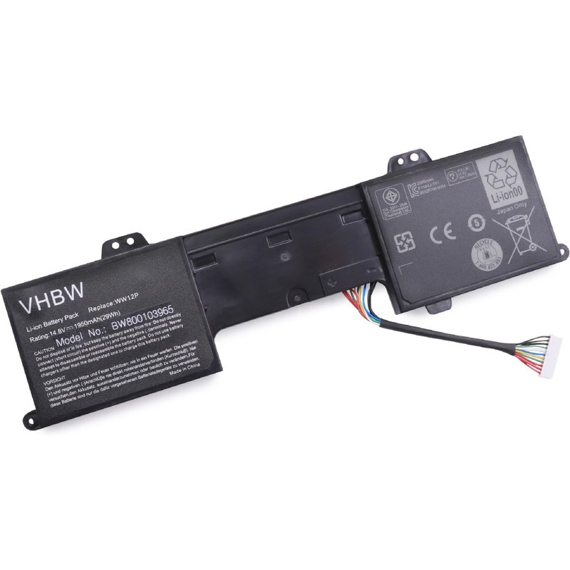 vhbw Batterie remplacement pour Dell 9YXN1, CN-09YXN1, TR2F1, WW12P pour ordinateur portable Notebook (1950mAh, 14,8V, Li-ion)