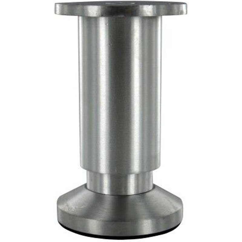Pied de meuble - en aluminium brossé - rond 38 mm - réglable - 100 mm BRICOZOR