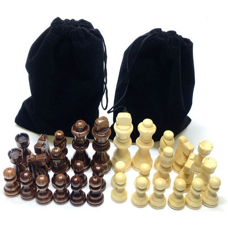 32 Pièces En Bois Sculpté Pièces D'échecs Fabriqué À La Main Ensemble 65mm King Size Jouets Jeu D'échecs Jeu D'échecs Jeux D'intérieur Enfants Cadeau De Noël