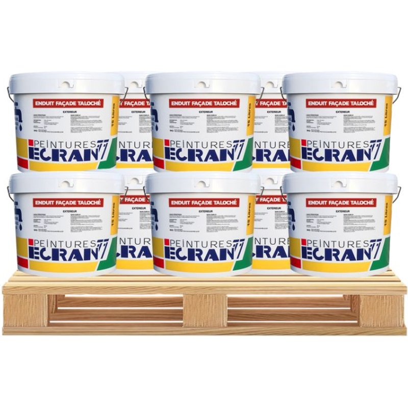 Enduit façade talochĂ© hydrofuge, extĂ©rieur, prĂȘt Ă l'emploi ECRAN 77 10 x 25 Kg Blanc de la CĂŽte