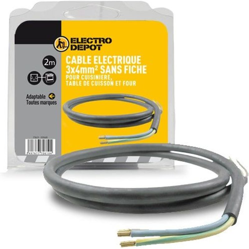Câble d'alimentation électrique 3 x 4 mm² ÉLECTRO DÉPÔT