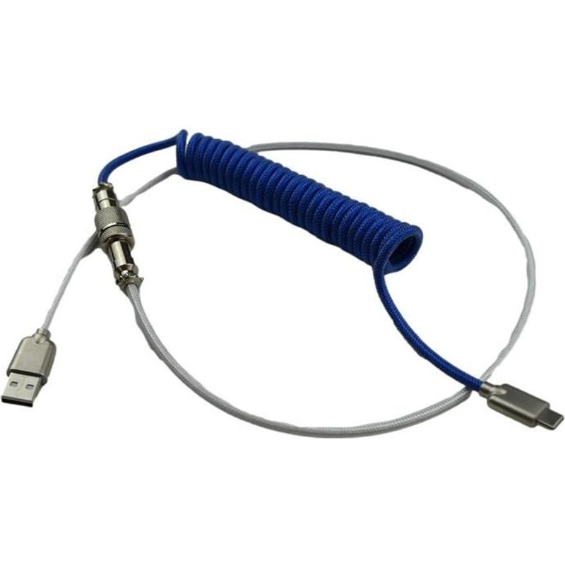 Câble de liaison de clavier mécanique de Type c à Usb, câble en Nylon U3l1 enroulé R1k4 1 pièce