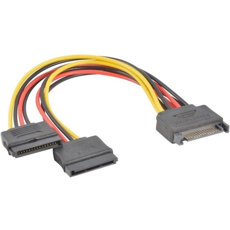Adaptateur de câble séparateur en Y SATA 15 broches mâle à femelle pour disque dur, Jun22, prix d'usine professionnel, livraison directe J3V7