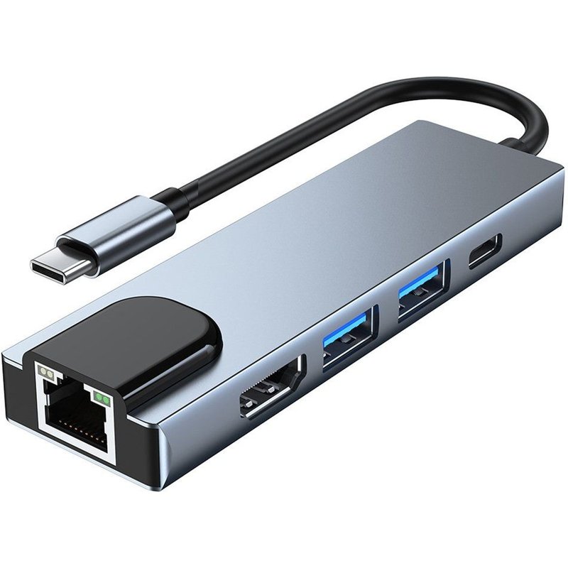 Adaptateur USB C vers HDMI Rj45 100M VGA OTG Thunderbolt 3 Dock avec PD TF SD Jack3.5mm pour Macbook Pro/Air M1