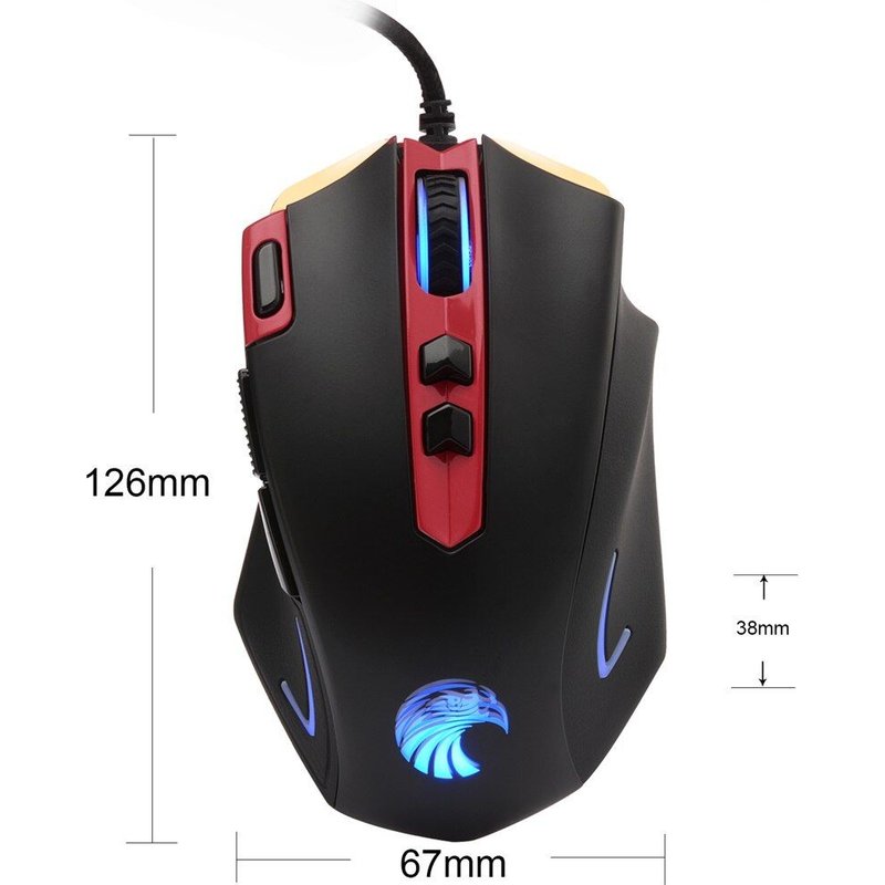 souris optique de jeu Programmable, Z-7300, 3500 dpi, éclairage LED, Base métallique pour jeux sur PC, Plug and Play, couleur noire chaude