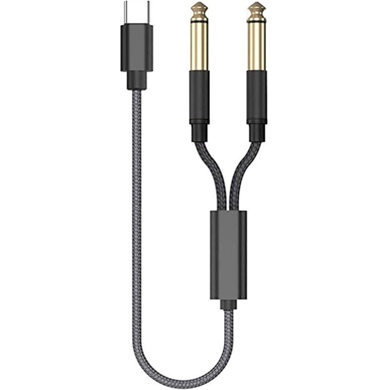 Adaptateur de Type C à double ligne Mono 6.35, câble Audio Portable, excellente conception usb-c à double câble séparateur 6,35y