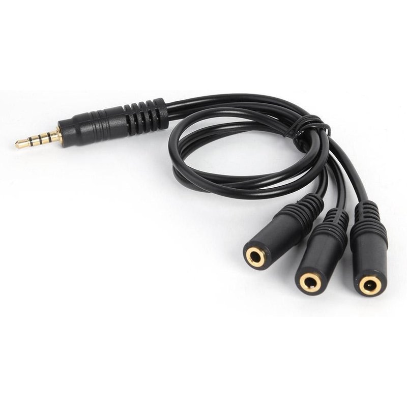 Câble de séparation Audio 3.5mm TRS 3/4 pôle PVC Support Transmission vocale prise mâle à 1/8 pouce 3.5mm 3 sorties stéréo