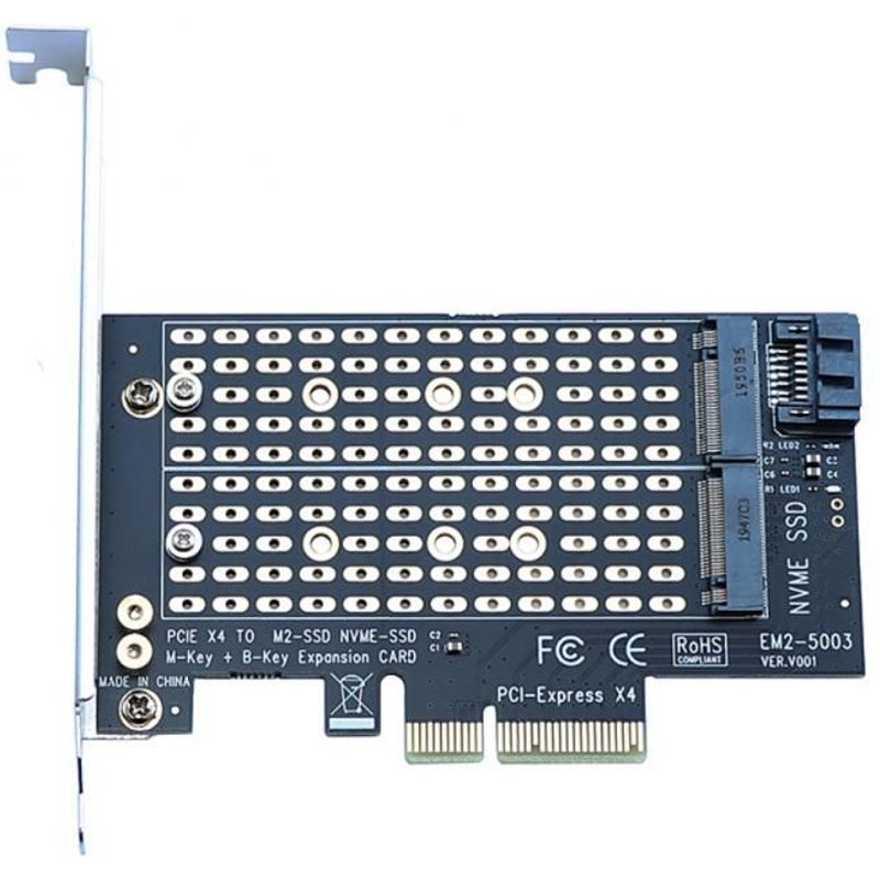 Adaptateur PCIE vers M2/M.2, adaptateur SATA SSD, NVME/M2, PCI E, carte M + B