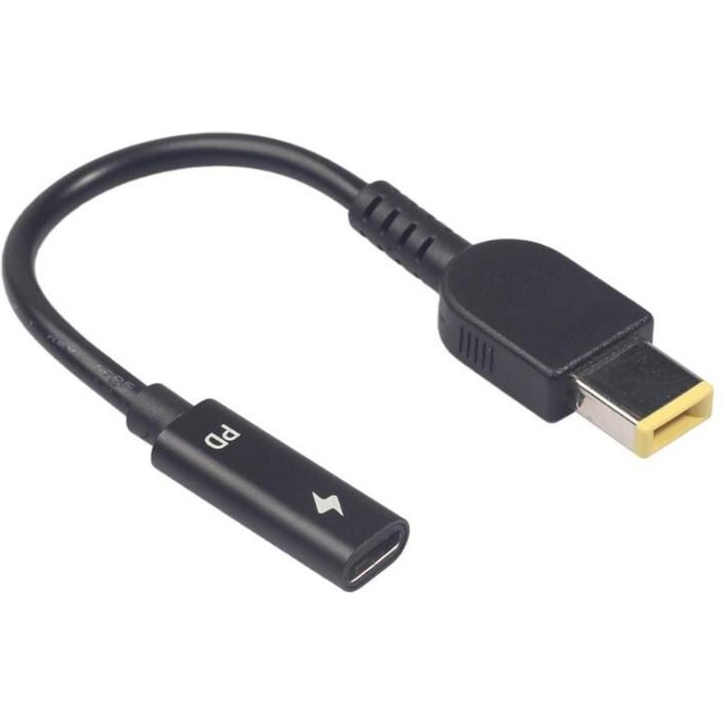 Adaptateur USB Type C femelle vers carré mâle, pour Lenovo Thinkpad, Dell, Hp, Asus, adaptateur d'ordinateur portable 20V, prise carrée