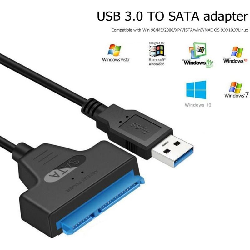 Câble usb 3.0 vers SATA pour disque dur de 2.5 pouces SSD, 5Gbps, adaptateur externe, cordon d'alimentation de données, 22 broches