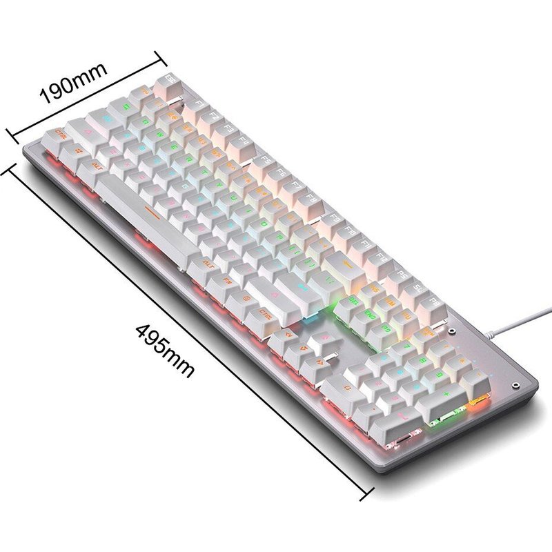 Clavier mécanique pour ordinateur Gamer, 104 touches, rétro-éclairage rvb