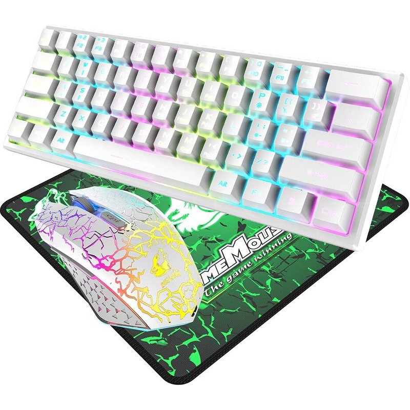 Kit de clavier et souris de jeu, 3 pièces, pour le bureau et la maison, récepteur 2.4G, sans fil étanche et Rechargeable