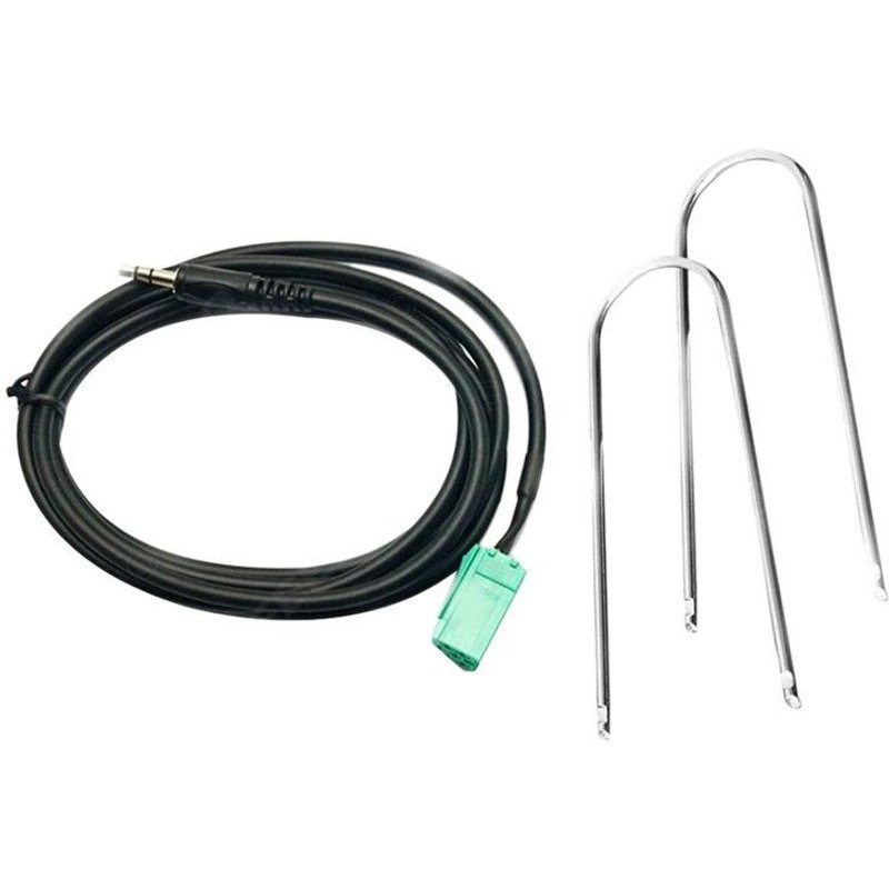 Câble adaptateur d'entrée auxiliaire 3.5Mm Compatible avec Renault Clio Megane Laguna changeur de CD, prise Jack