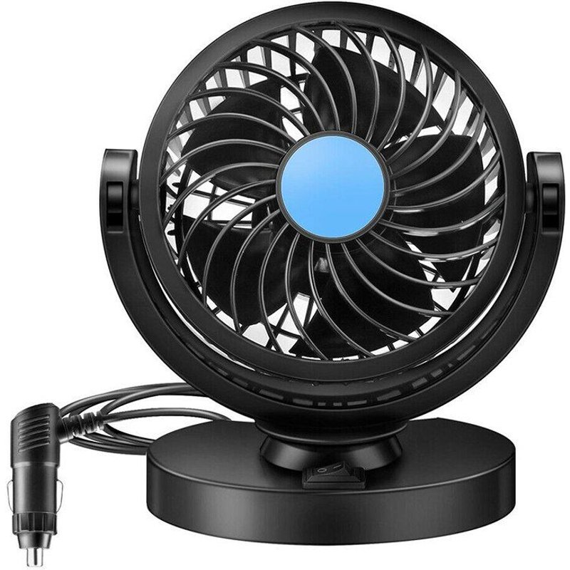 Ventilateur de voiture Portable 12V, refroidisseur automatique à 360 degrés, économie d'énergie, Mini ventilateur de voiture électrique avec câble adaptateur