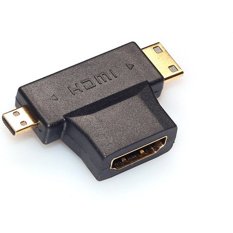 Adaptateur 3 en 1 femelle vers Mini mâle/Micro mâle, connecteur convertisseur pour tablette PC, adaptateur compatible HDMI