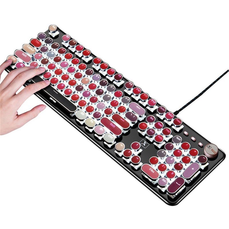 Capuchons de touches de clavier mécanique rétro ABS, 104 touches, rouge à lèvres, couleur mixte, galvanoplastie, rétroéclairage, livraison directe