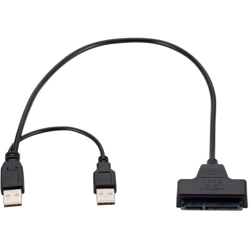 Câble adaptateur USB 2.0 vers Sata 2.5 pouces, 7 + 15 lignes, 45cm, pour disque dur 2.0 HDD d'ordinateur portable 9