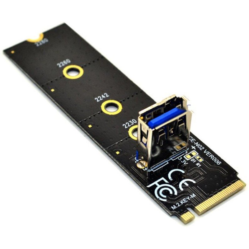 Adaptateur M.2 à PCI-E X16, carte NGFF Pcie Riser, câble d'extension VGA NVME 4 broches 6 broches Sata pour minage, pour OS Linux