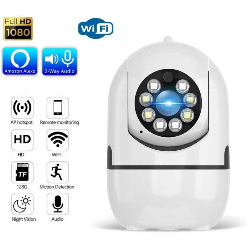 Mini caméra de Surveillance intelligente IP Wifi 1080P, dispositif de sécurité sans fil, avec alarme et suivi automatique