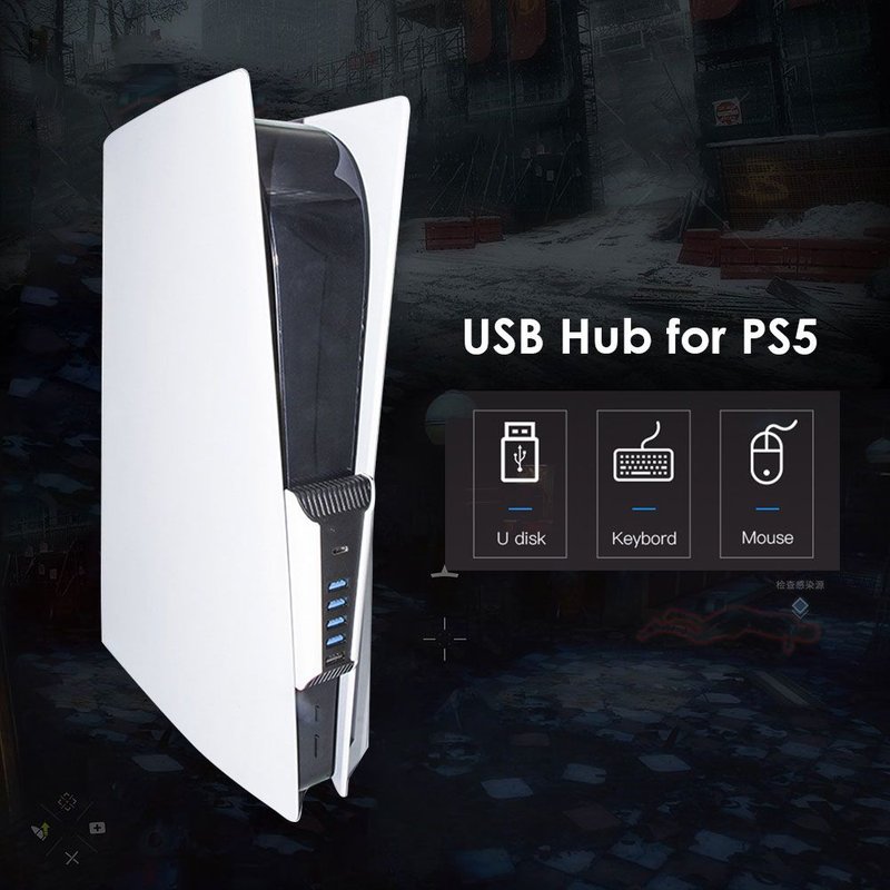 répartiteur USB 5 en 1, Hub d'extension pour PS5, USB 3.0, adaptateur haute vitesse pour PlayStation 5