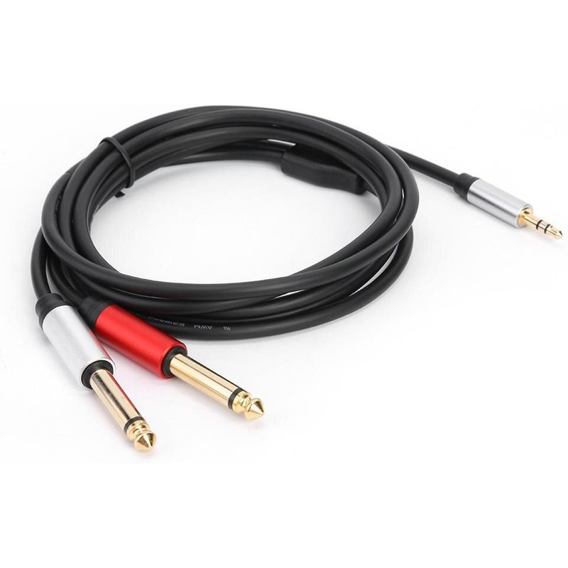 Câble Audio Hifi de 1.8M, Mini Jack 3.5mm à double 6.35mm pour console de mixage de casque d'ordinateur, câble adaptateur 6.5 Mono à 2 Jack