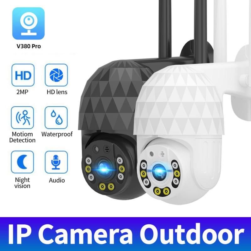 Caméra de Surveillance extérieure IP Wifi hd 1080P, dispositif de sécurité domestique sans fil, avec Vision nocturne, application V380 Pro