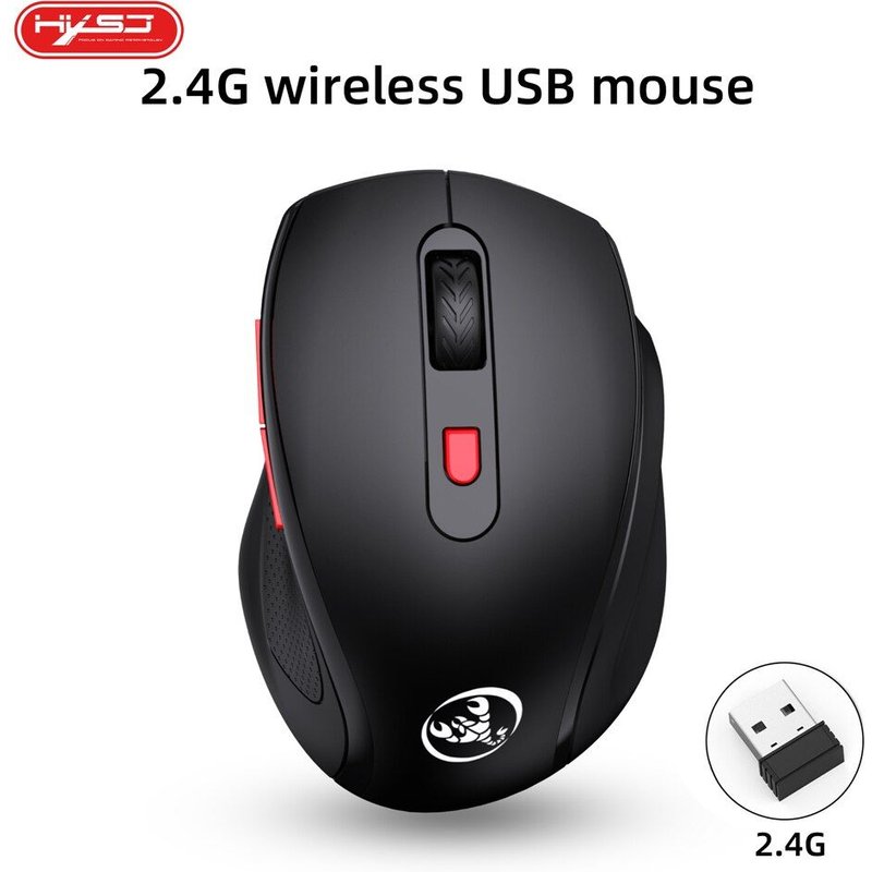 Souris de bureau sans fil 2.4 ghz, USB, 6 boutons, 1600DPI, Support réglable, pour ordinateur portable, périphérique