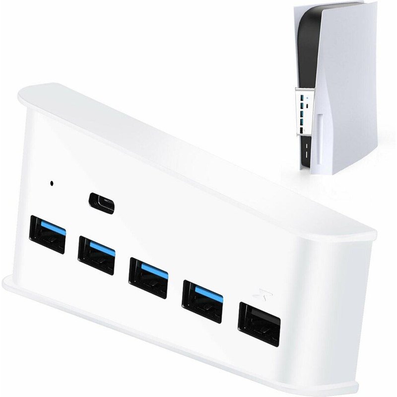 Adaptateur Hub USB à 5 Ports extensibles, séparateur haute vitesse pour Console Sony PS5, PS4 Pro