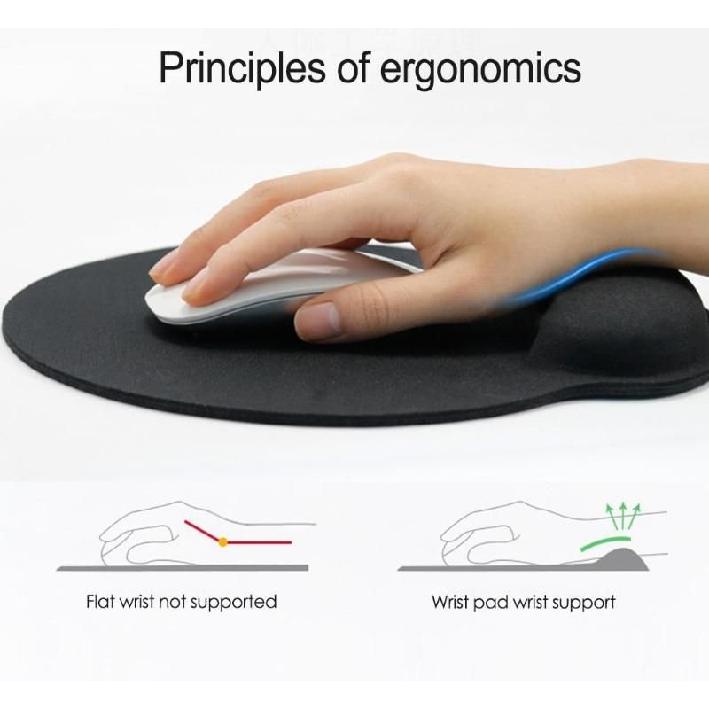 Tapis de souris classique, Texture délicate, en mousse à mémoire de forme, antidérapant, ergonomique, Support de poignet, pour jeu