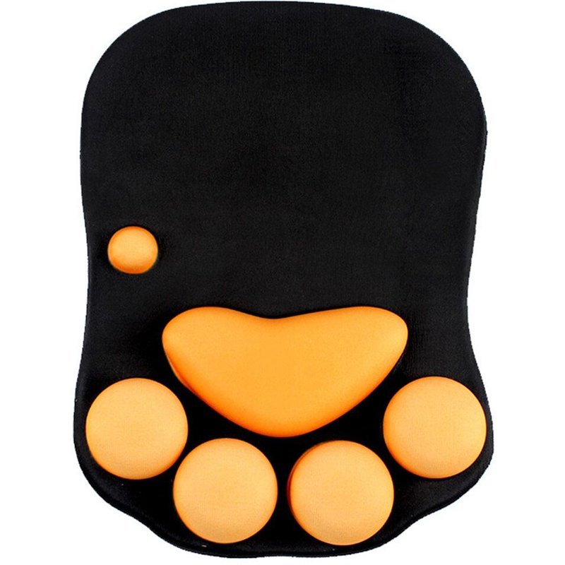 Tapis de souris 3D en forme de patte de chat pour ordinateur, repose-poignet, confortable, en mousse à mémoire de forme