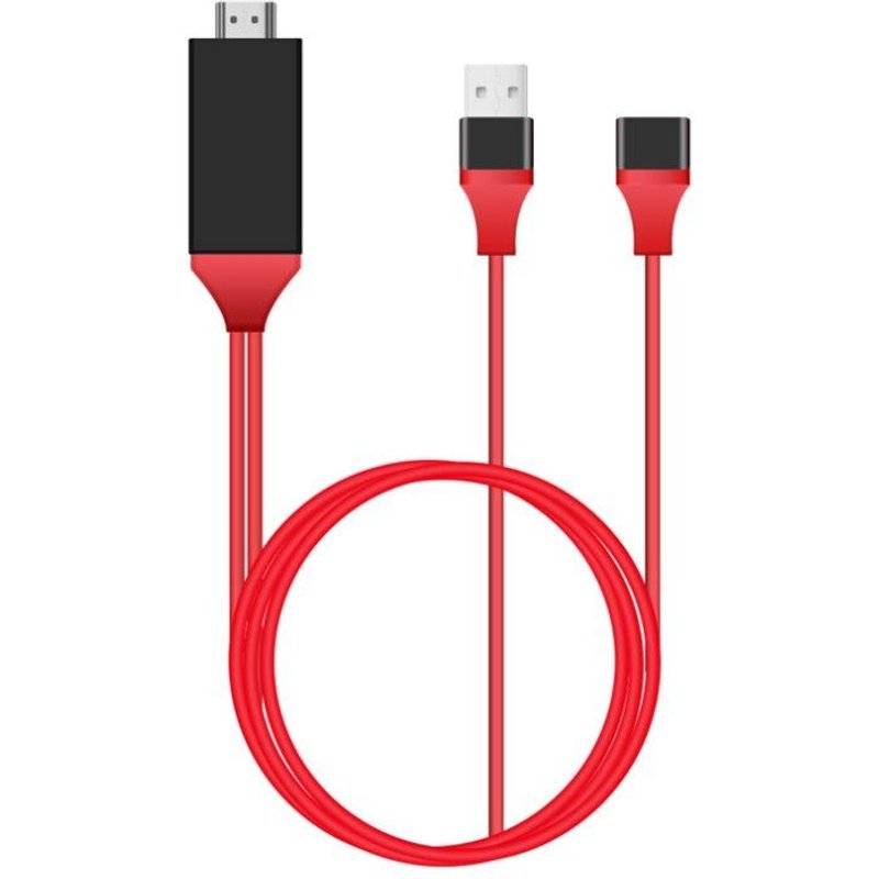 Câble de conversion de données pour Android/iPhone tablette TYPE-C vers HDMI, câble adaptateur de mise en miroir d'écran 4K 1080P 3 en 1, 1M