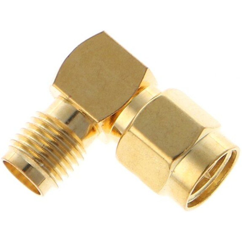 Adaptateur de connecteur Coaxial SMA mâle à SMA femelle, Angle droit 90 degrés RF