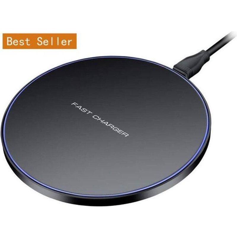 Chargeur Sans Fil 10 W Universel Qi Charging Pad, Chargeur À Induction Compatibleavec Iphone 11/11 Pro/Xs/Xs Max/Xr/X /8/8 Plus.