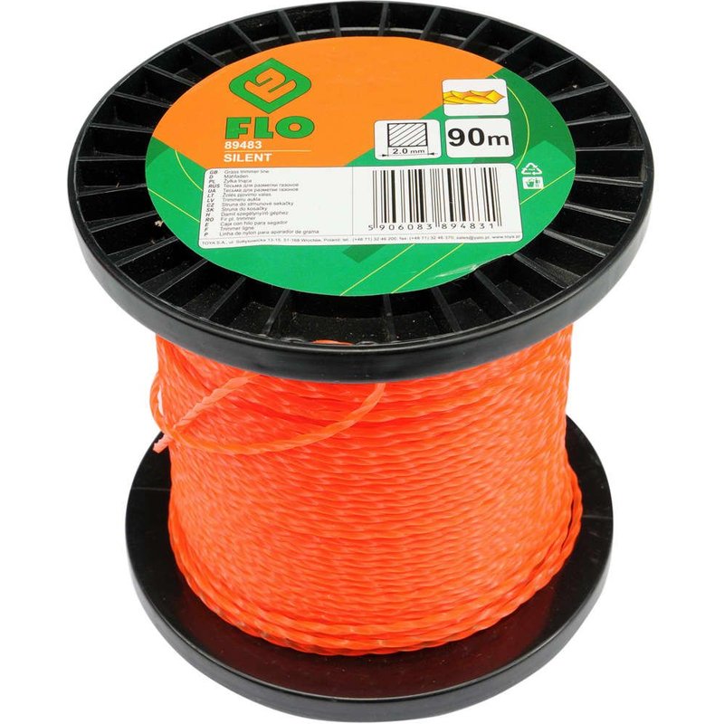 FLO Fil de coupe-herbe Silent 2 mm 90 m Orange