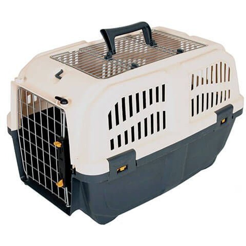 Caisse De Transport Pour Chien & Chat - Skudo Iata Gris (55cm X 36cm X 35cm)