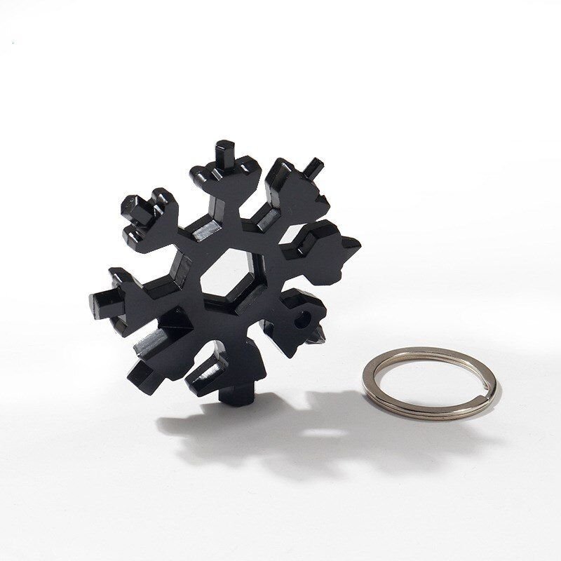 Clé à neige flocon de neige 18 en 1, clé hexagonale multifonction, outils de survie en plein air, Camping, ouvre bouteille, tournevis