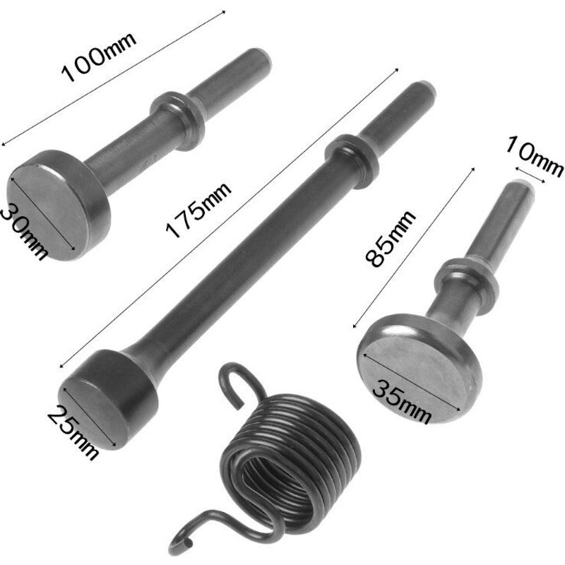 Marteau pneumatique de lissage, 3 pièces, outil à longue mèche et 1 x réparation de pneus à ressort