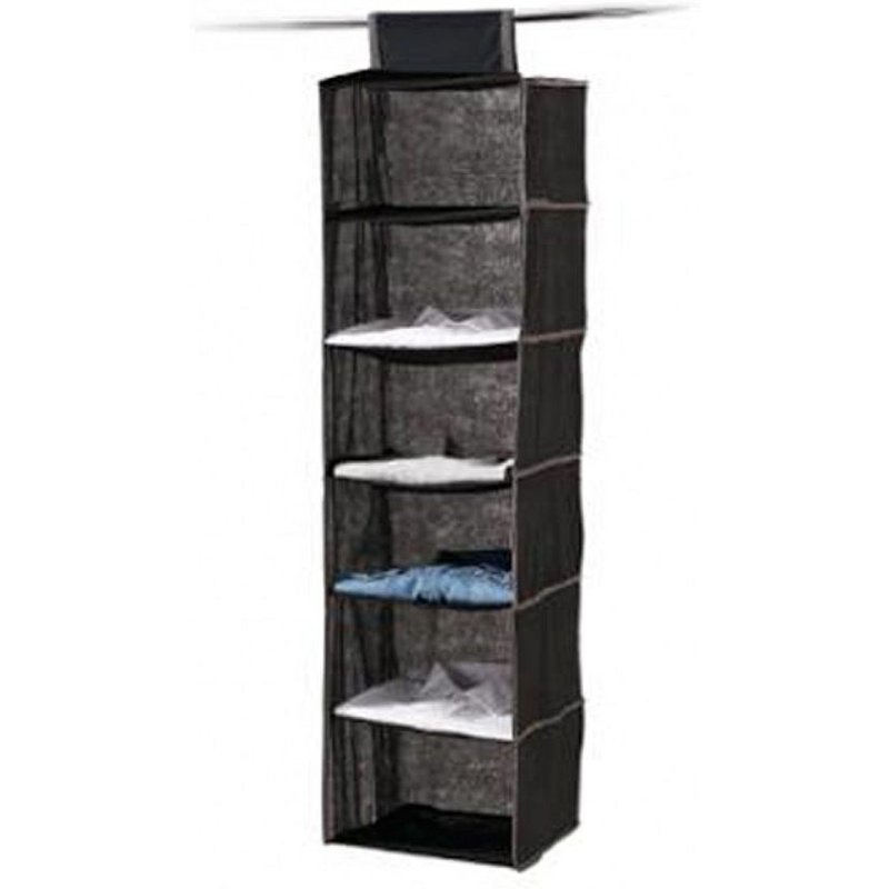 Range-Chemises 6 Cases "Order" 120cm Noir