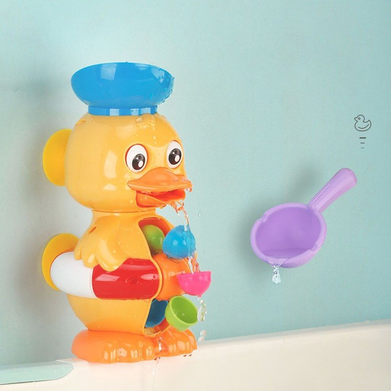 Jouet De Bain Pour Enfant, Roue À Eau, Canard Jaune, Mignon, Robinet De Bain, Spray D'eau, Cadeau, Nouveau