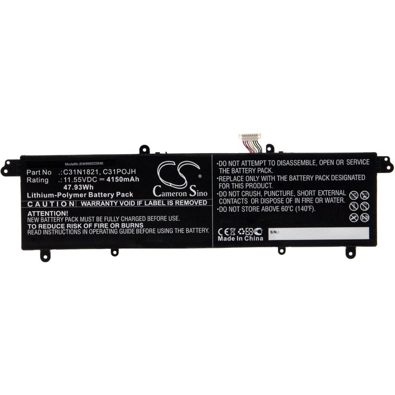 vhbw Batterie compatible avec Asus VivoBook S14 S433EA-AM216TS, S433EA-EB030T ordinateur portable Notebook (4150mAh, 11.55V, Li-polymère)