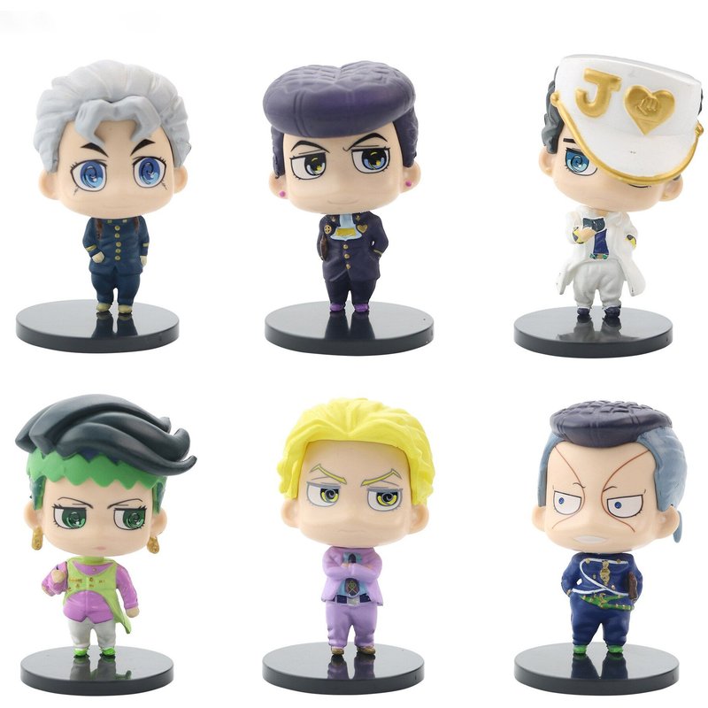 Figurines d'action JoJo's Bizarre Adventure, 7 cm, en PVC, 6 pièces/lot,Diamond Kujo, Jotaro Higashikata, Josuke Rohan,