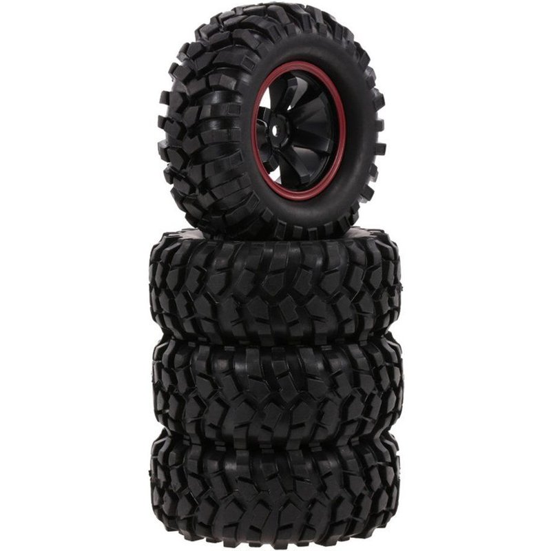 Jante Et Pneu En Caoutchouc 1.9 Pouces 96mm, 4 Pièces, Pour Voiture Tout-Terrain, Pièce De Voiture Radiocommandée, Redcat Traxxas Axial Scx10 D9, 1/10
